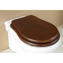 Крышка-сиденье AXA Contea с микролифтом орех, петли золото  AC0697 FI021